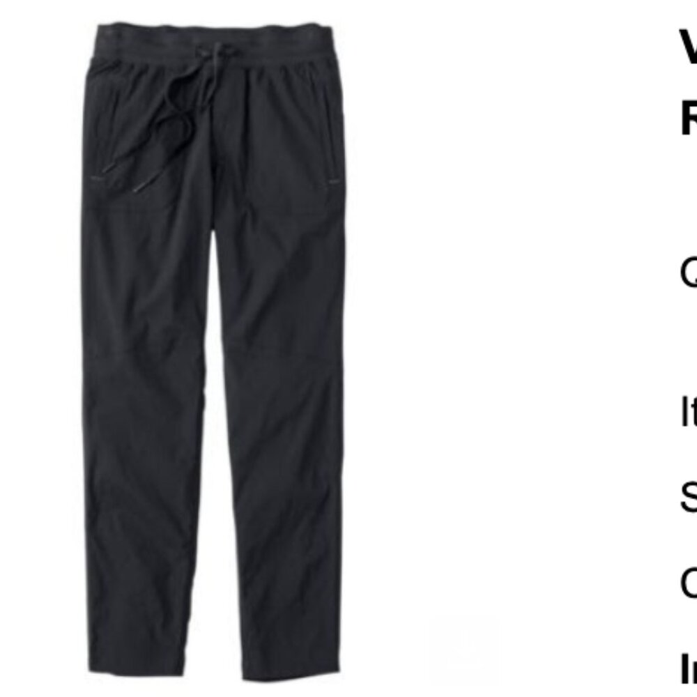 LL Bean Vista Camp Pant – Slim Leg | Women’s Large Regular | Black NTW